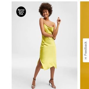 Express Satin Cowl Neck Midi Dress